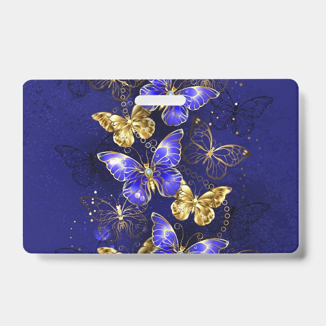 Composition with Sapphire Butterflies ID Badge (Front)