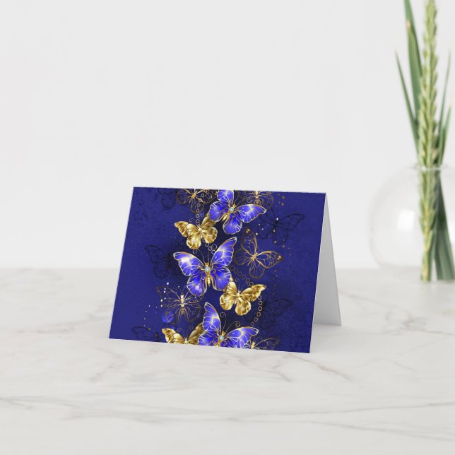 Composition with Sapphire Butterflies Invitation (Front)