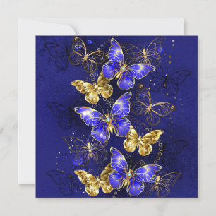 Composition with Sapphire Butterflies Invitation