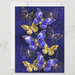 Composition with Sapphire Butterflies Invitation