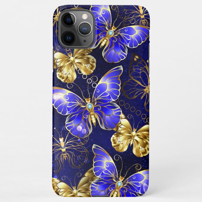 Composition with Sapphire Butterflies iPhone Case (Back)