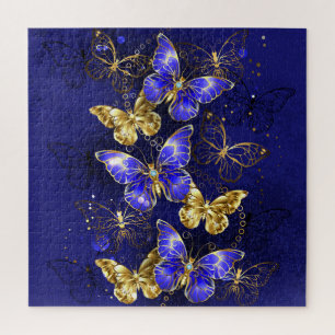 Composition with Sapphire Butterflies Jigsaw Puzzle
