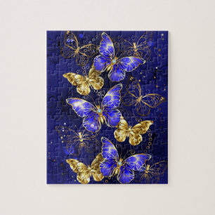Composition with Sapphire Butterflies Jigsaw Puzzle