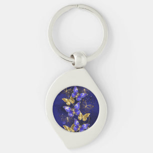Composition with Sapphire Butterflies Key Ring