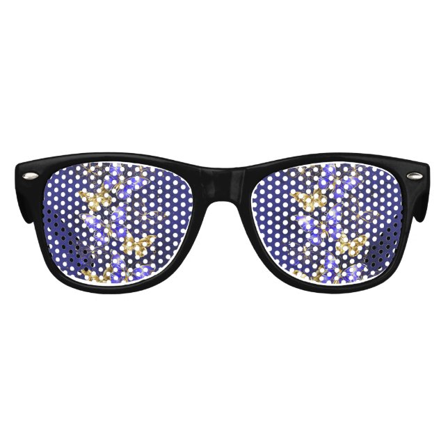 Composition with Sapphire Butterflies Kids Sunglasses (Front)