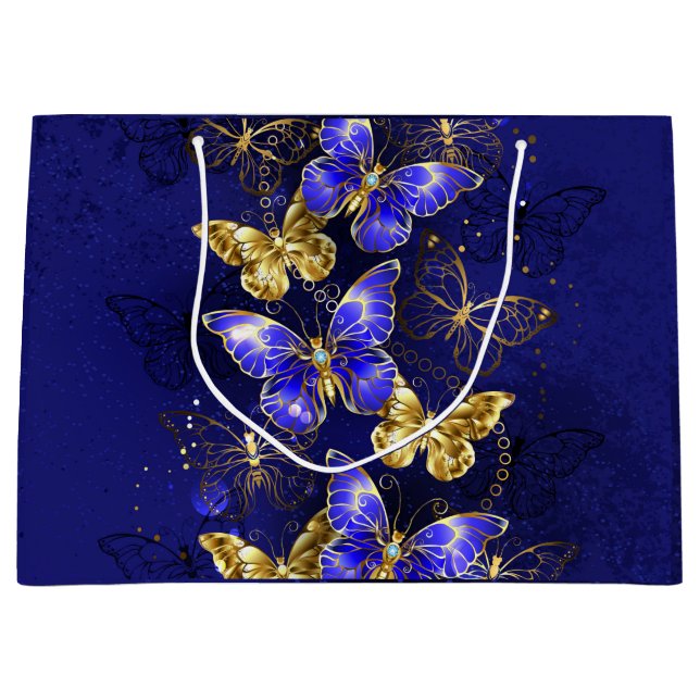 Composition with Sapphire Butterflies Large Gift Bag (Front)