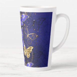 Composition with Sapphire Butterflies Latte Mug