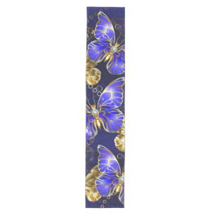Composition with Sapphire Butterflies Medium Table Runner