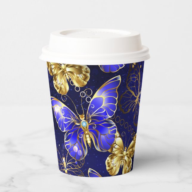Composition with Sapphire Butterflies Paper Cups (Left)