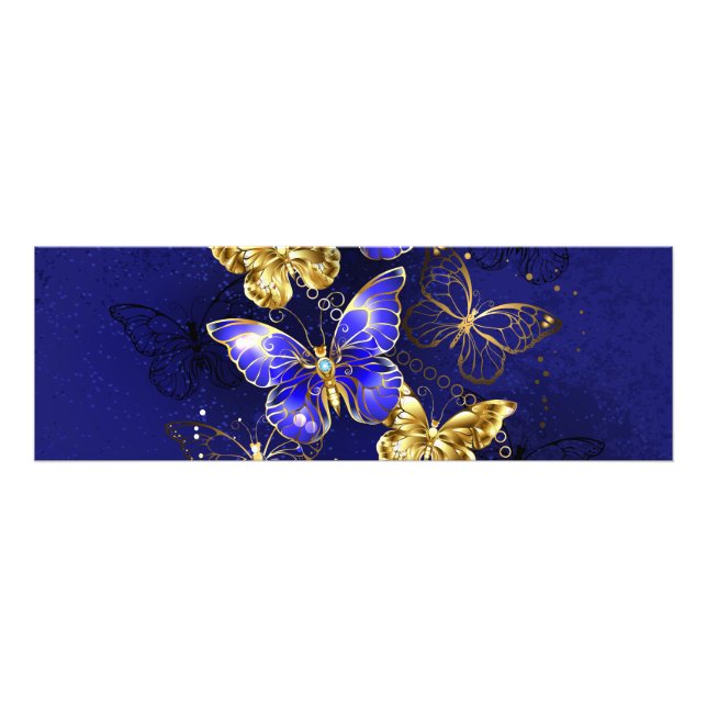 Composition with Sapphire Butterflies Photo Print (Front)