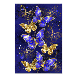 Composition with Sapphire Butterflies Photo Print