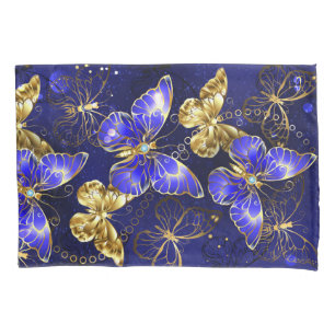 Composition with Sapphire Butterflies Pillowcase