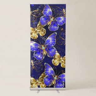 Composition with Sapphire Butterflies Retractable Banner
