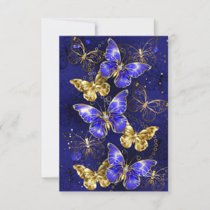 Composition with Sapphire Butterflies RSVP Card