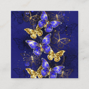Composition with Sapphire Butterflies Square Business Card