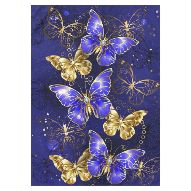 Composition with Sapphire Butterflies Tablecloth (Front)