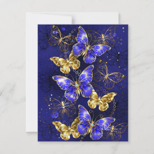 Composition with Sapphire Butterflies Thank You Card