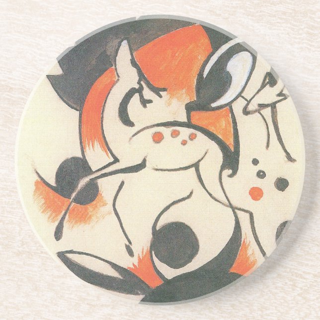Composition with Two Deer by Franz Marc Coaster (Front)