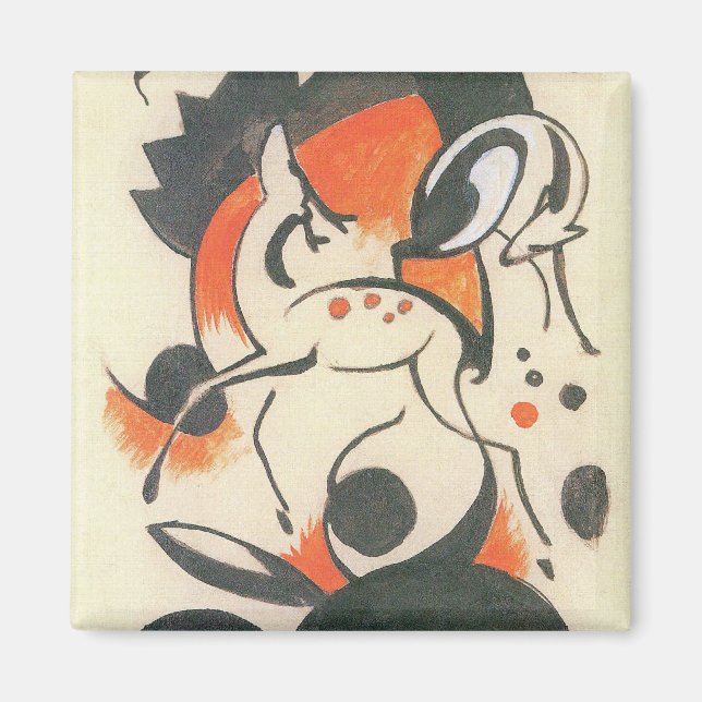 Composition with Two Deer by Franz Marc Magnet (Front)