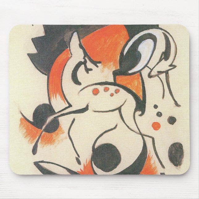 Composition with Two Deer by Franz Marc Mouse Mat (Front)