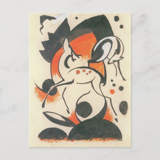 Composition with Two Deer by Franz Marc Postcard (Front)