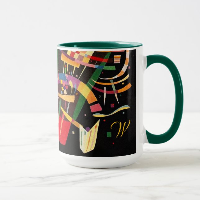 Composition X Biomorphic Abstraction Art Monogram Mug (Right)