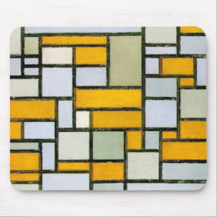 Composition Yellow and Gray, Mondrian Mouse Mat