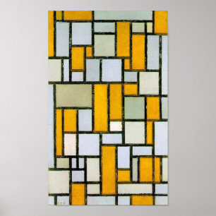 Composition Yellow and Gray, Mondrian Poster