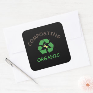 compost composting composter organic farming square sticker