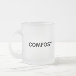 compost frosted glass coffee mug