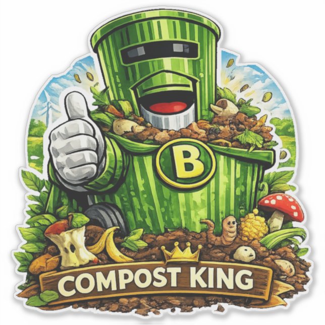 Compost King - Wheelie Bin Waterproof Sticker (Front)