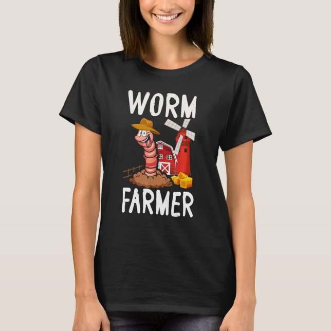 Compost Worm Farmer Expert Composter Composting Wo T-Shirt (Front)