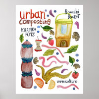 Composting Watercolor Art Handlettered Eco Recycle