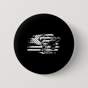 Compound Bow Hunting Gear Retro American Flag Mens 6 Cm Round Badge
