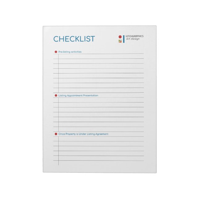 Comprehensive Designer Checklist: Streamline Notepad (Rotated)