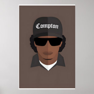 Compton Hip Hop Inspired Original Icon Design Poster