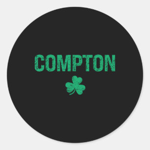 Compton Irish Shamrock St Patrick's Day  Classic Round Sticker