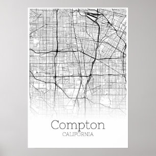 Compton Map - California - City Map Poster