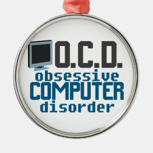 Computer Addict Funny IT Guy Techie Christmas Metal Tree Decoration