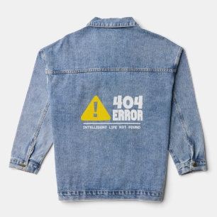 Computer and Programmer geek 404 Error  Denim Jacket