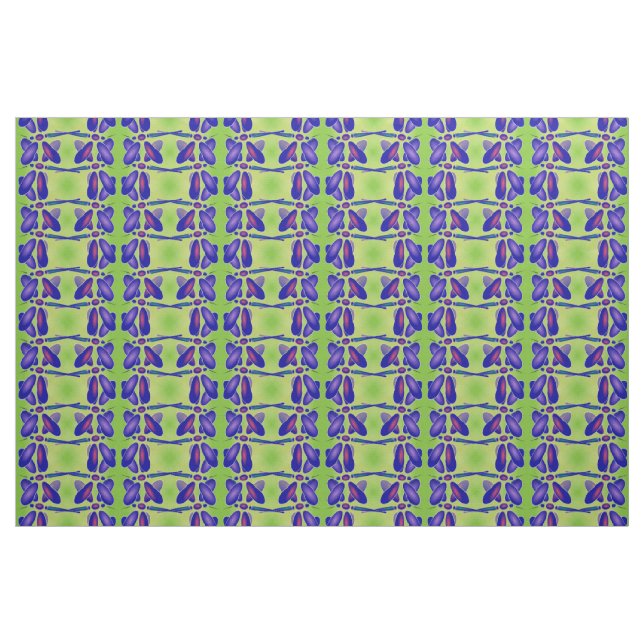 Computer Art Dragonfly (lime green) Fabric (Yard)