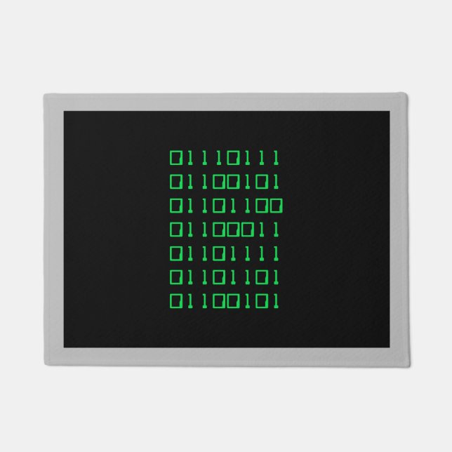Computer Binary Code Welcome Mat (Front)