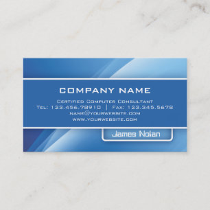 Computer Business Cards Blue Abstract Rays