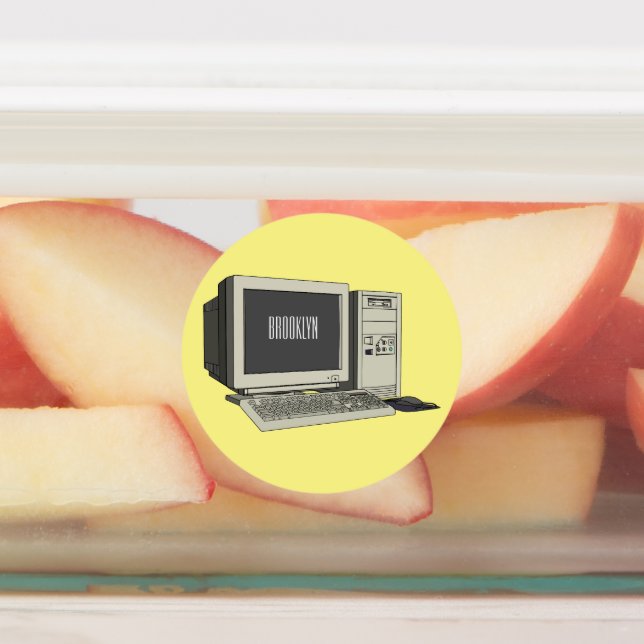 Computer cartoon illustration  (Affixed)