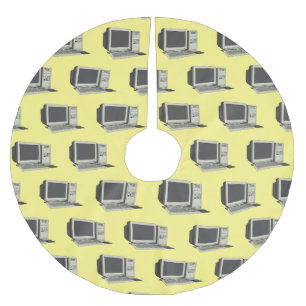 Computer cartoon illustration  brushed polyester tree skirt