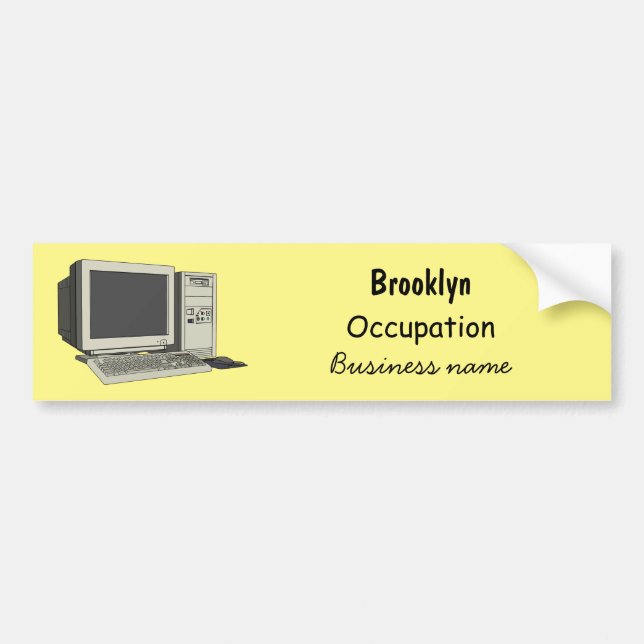 Computer cartoon illustration bumper sticker (Front)