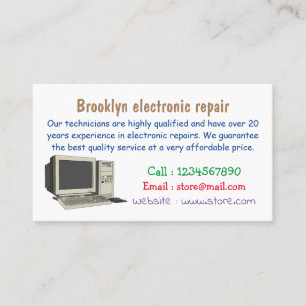 Computer cartoon illustration  business card