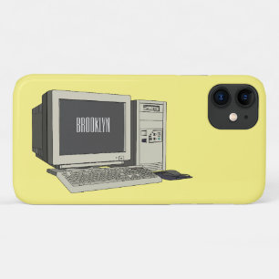 Computer cartoon illustration  iPhone 11 case