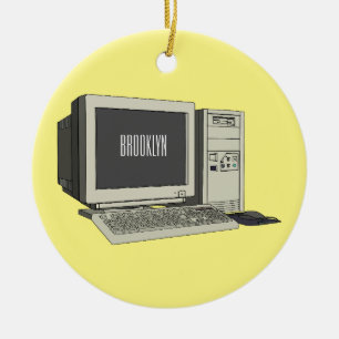 Computer cartoon illustration ceramic tree decoration