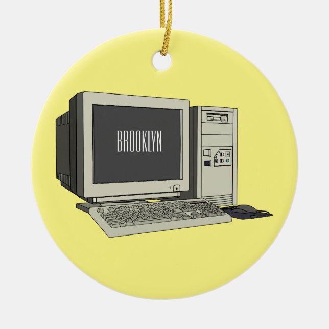 Computer cartoon illustration  ceramic tree decoration (Front)